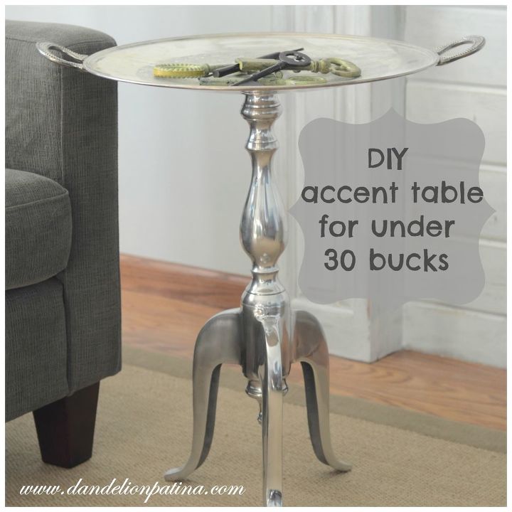 diy metal accent table, home decor, painted furniture, repurposing upcycling