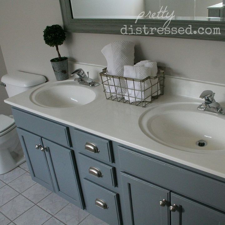 Bathroom Oak Vanity Makeover With Latex Paint Hometalk