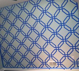 geometric paint design, bedroom ideas, home decor, 6 hrs of taping off hexagons