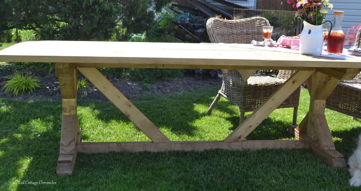 outdoor harvest table, diy, outdoor furniture, woodworking projects