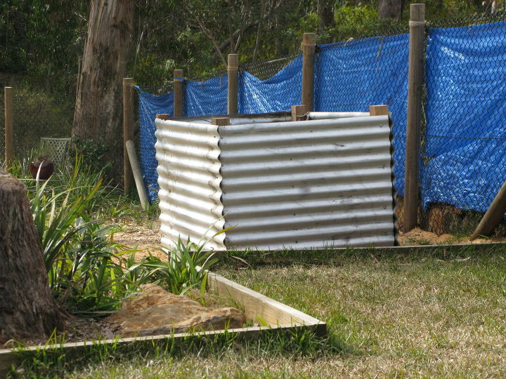 raised vegie bed made from recycled corrugated iron, gardening, raised garden beds
