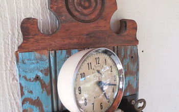 Vintages Door Locks make Clock Display Shelf