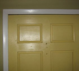 door unhinged, doors, home maintenance repairs, Top of closed door hinged right Notice gap at top