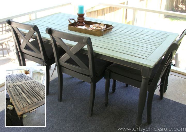 patio table update trash to treasure, chalk paint, diy, outdoor furniture, painted furniture