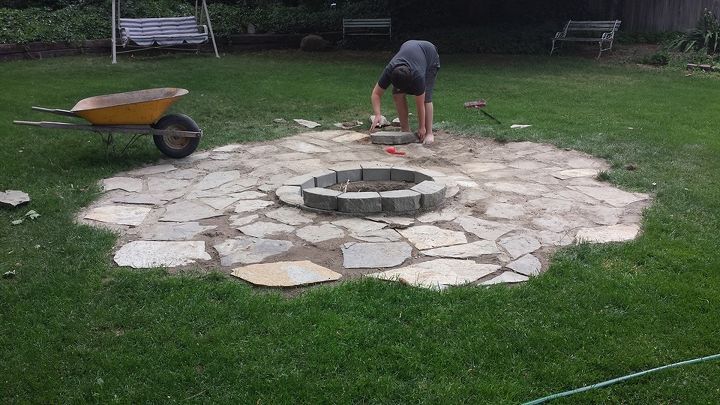 Building A Backyard Fire Pit Hometalk, How To Build A Patio For Fire Pit