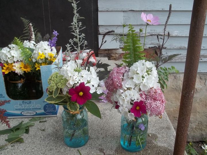 mason jar aisle planter outdoor wedding idea, flowers, mason jars, outdoor living, repurposing upcycling