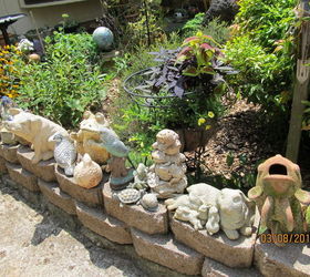 garden ideas totems art painting planters, concrete countertops, flowers, gardening, repurposing upcycling, succulents
