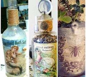 stuff to do with modge podge and old bottles and watering can, crafts, decoupage, repurposing upcycling