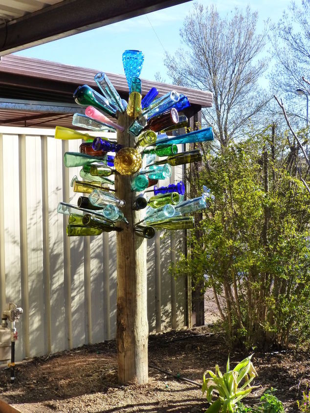 aussie version of the bottle tree, gardening, repurposing upcycling