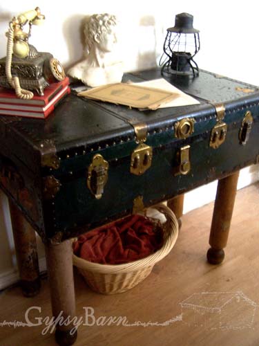 repurposing trunks one of my favourite things to do, The leggy Little Trunk Table Ideal for the front entry Store your seasonal clothes mittens toques scarves and more and have a great table top for everything else for the rest of the season