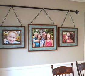 iron pipe family photo display, dining room ideas, home decor, repurposing upcycling, wall decor