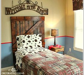 diy headboard made from old wood, bedroom ideas, home decor, repurposing upcycling, woodworking projects, Now ain t that just a cute little headboard for my little cowpoke friend Easy tutorial