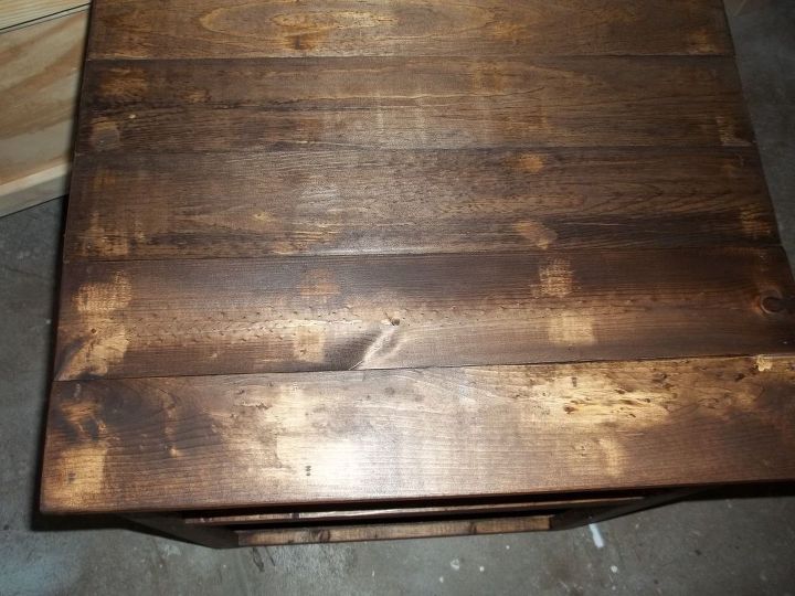 q staining wood fixing blotchiness, painted furniture, woodworking projects, Top of the night stand