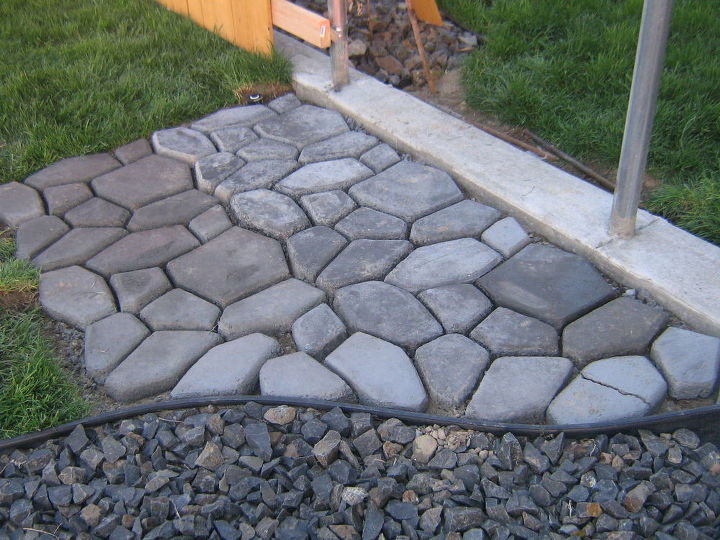 concrete cobblestone path, concrete masonry, outdoor living, patio