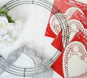 valentine heart doily wreath, crafts, seasonal holiday decor, valentines day ideas, wreaths