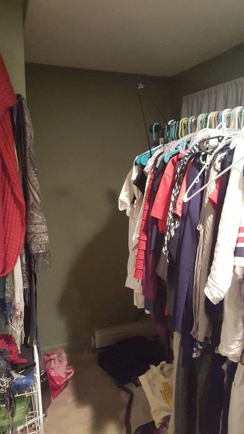 closet creation for under 25, closet, organizing, storage ideas, Before