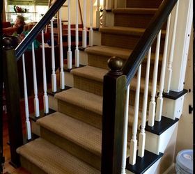 refinishing staircase banisters a complete makeover, home improvement, stairs, Without the tapes now