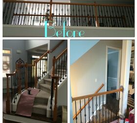 refinishing staircase banisters a complete makeover, home improvement, stairs, Before