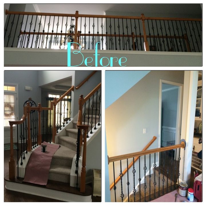 refinishing staircase banisters a complete makeover, home improvement, stairs, Before