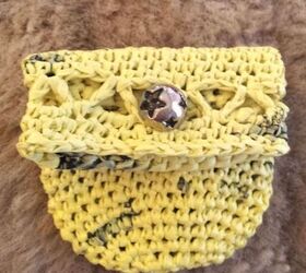 what can you do with plastic bags make a tote bag or purse, Plarn coin purse