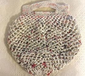 what can you do with plastic bags make a tote bag or purse, Plarn market bag stretchable