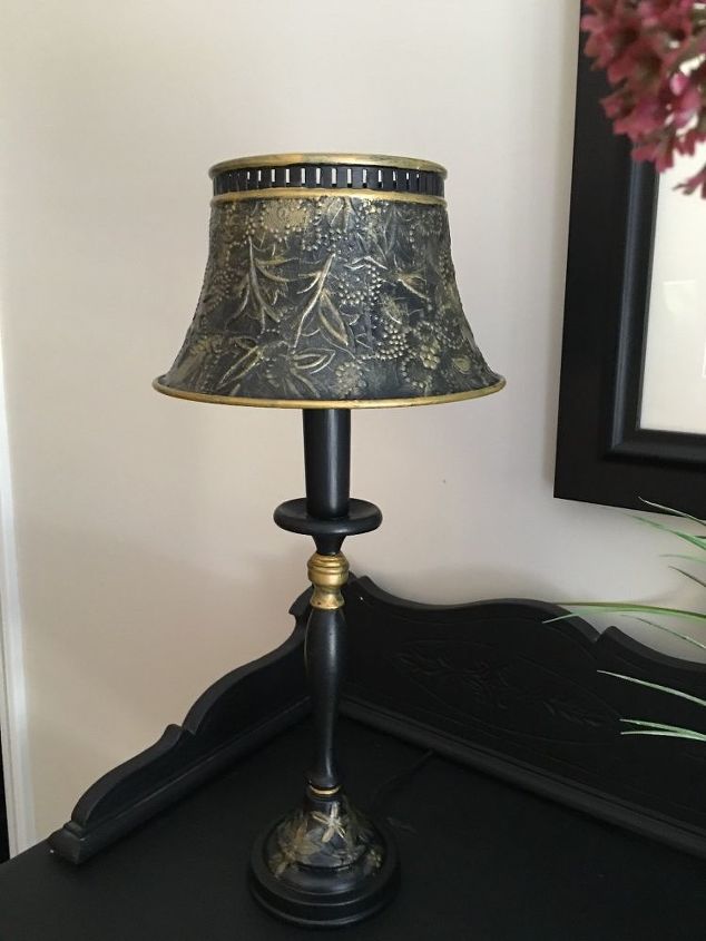 cosmetic surgery for dated buffet lamps, lighting, painted furniture, Lamp 1