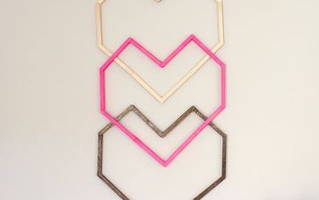  Arte de parede geométrica em forma de coração, com palitos de picolé!