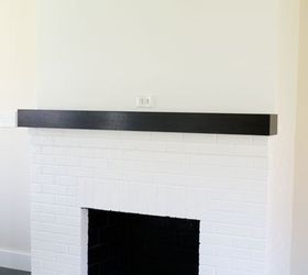 painting our red brick fireplace white, diy, fireplaces mantels, living room ideas, painting