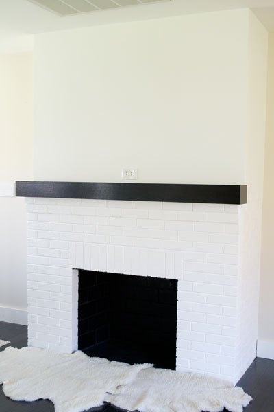 painting our red brick fireplace white, diy, fireplaces mantels, living room ideas, painting