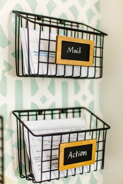 diy industrial wire mail baskets from a 5 cleaning caddy, crafts, home office, how to, organizing