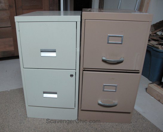 mismatched metal file cabinets get a makeover, diy, home office, painted furniture, woodworking projects
