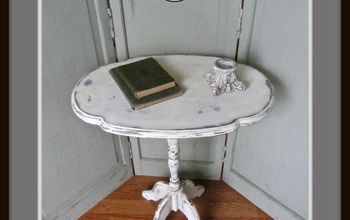 Tilt Top Table Gets Antique Finish in White