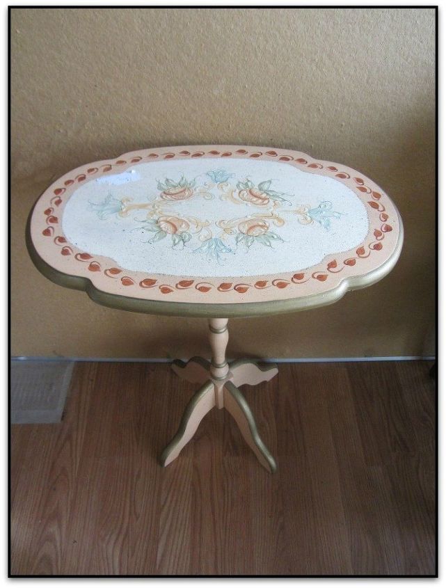 tilt top table gets antique finish in white, chalk paint, painted furniture, repurposing upcycling, shabby chic