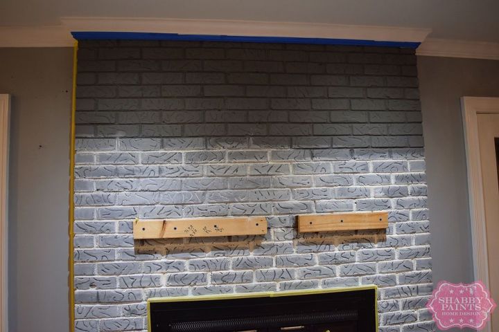 painted brick fireplace farmhouse inspiration, chalk paint, fireplaces mantels, painted furniture