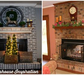 painted brick fireplace farmhouse inspiration, chalk paint, fireplaces mantels, painted furniture