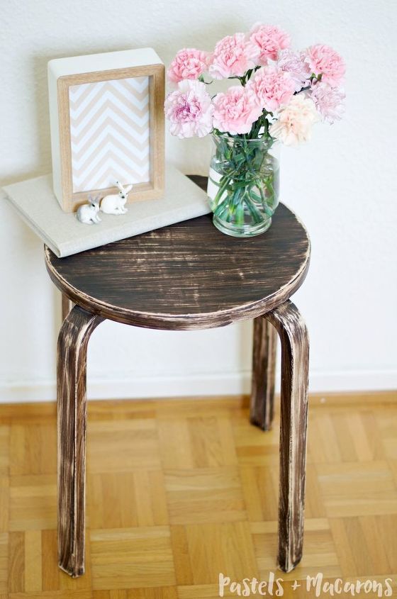 ikea frosta stool rustic makeover, painted furniture, rustic furniture