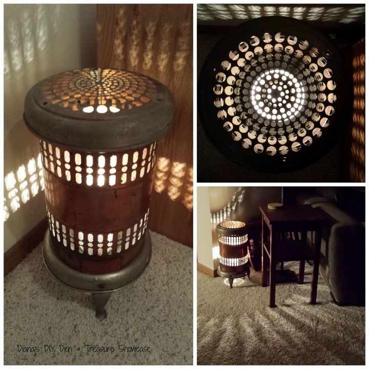 vintage electric heater lamp, diy, home decor, lighting, repurposing upcycling