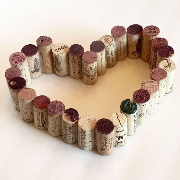 wine cork hearts, crafts, how to, repurposing upcycling, seasonal holiday decor, valentines day ideas