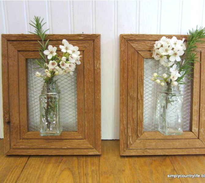 s 23 awesome things you didn t know you could do with old picture frames, crafts, repurposing upcycling, Hang vases from your walls