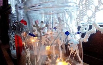 Winter Glass Jars, Inexpensive Valentine's Day Gift #ValentinesDay
