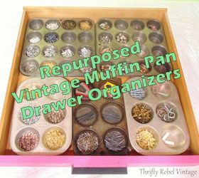 repurposed muffin pan drawer organizers, craft rooms, organizing, repurposing upcycling, storage ideas