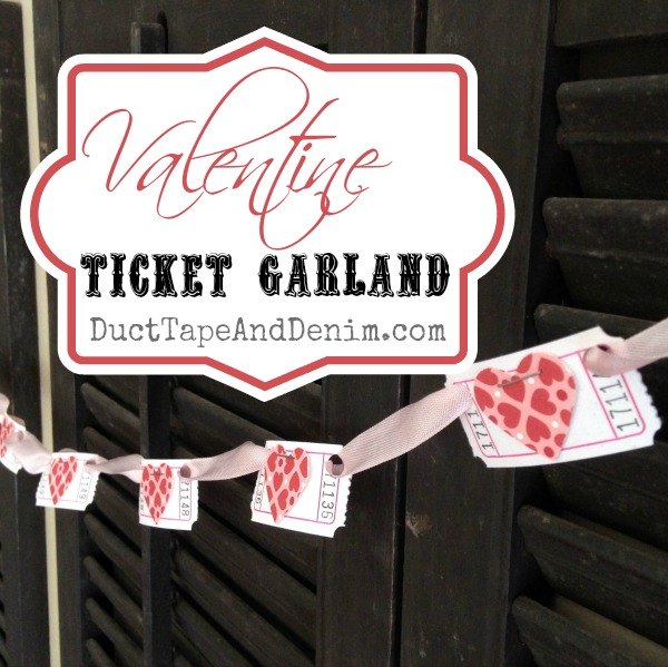 valentinesday ticket garland, crafts, seasonal holiday decor, valentines day ideas