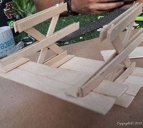 fairy picnic table, crafts, gardening, outdoor living, Glue the legs to the table top and seats