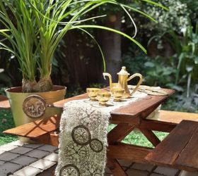 fairy picnic table, crafts, gardening, outdoor living