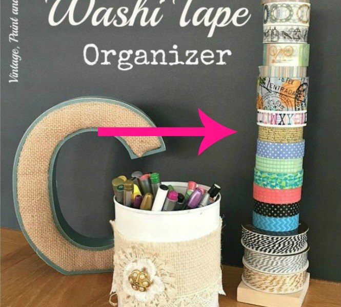 11 piezas de basura del garaje para reutilizar en tu casa, Organizador DIY Washi Tape