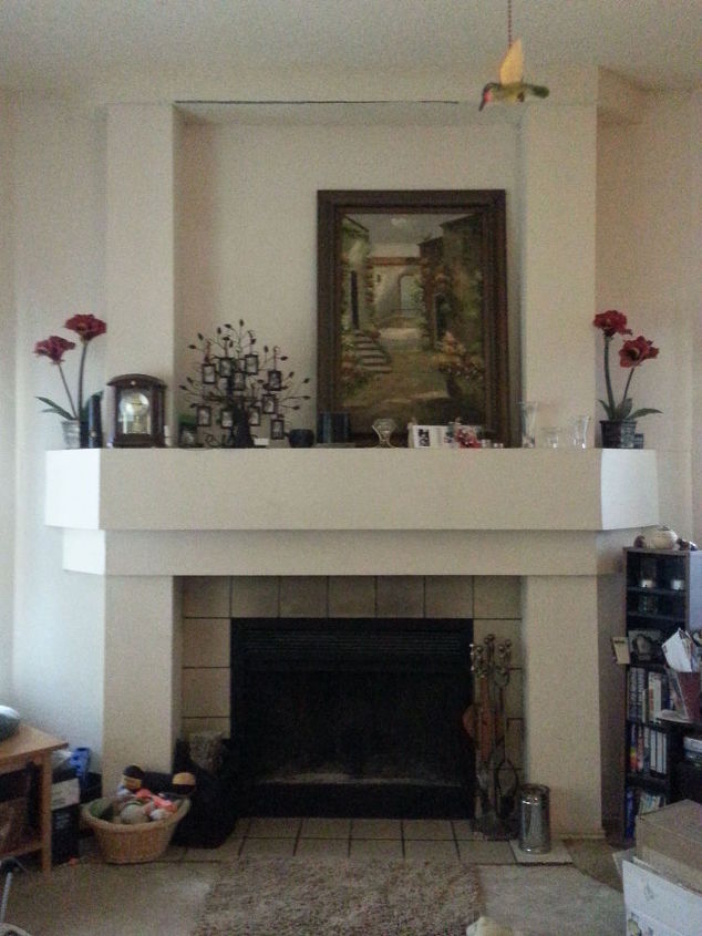 q spruce up 70 s builders grade fireplace, fireplaces mantels, home maintenance repairs, minor home repair, painting