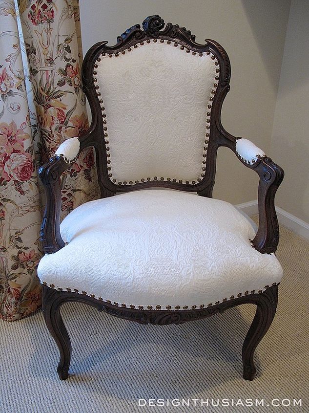 transforming a vintage french chair, painted furniture, reupholster