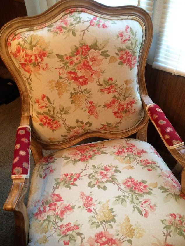 a beautiful new french covering for the chair, painted furniture, reupholster