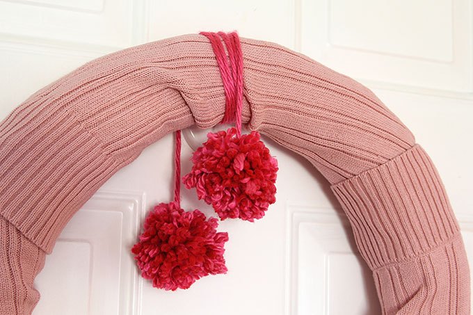 dressing up a valentine s day wreath with a sweater, crafts, repurposing upcycling, seasonal holiday decor, valentines day ideas, wreaths