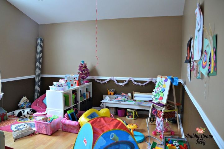 a modern bright colorful playroom makeover, entertainment rec rooms, organizing, painting